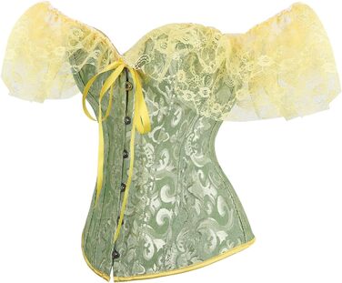 Жіноче корсетне бюстгальтер з шнурівкою, квітковий принт, вінтажний стиль, під грудьми, застібка спереду, XXL, B-зелений