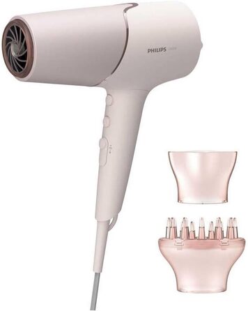 Фен для волосся Philips 5000 Series BHD530/00 з технологією ThermoShield, об'ємним дифузором та насадками-концентраторами 9 та 11 мм, колір перламутровий