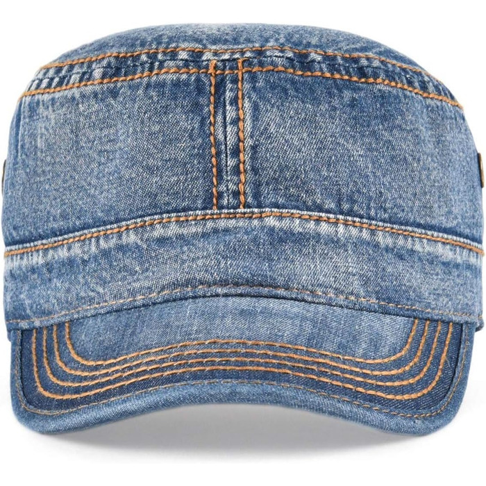 Військова кепка з праної бавовни, унікальний дизайн, колір Denim Blue