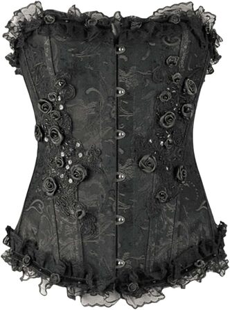 Корсет для жінок чорного кольору, вінтажний, для корекції живота, бюстгальтер-корсет, топ, корсаж, великі розміри, готичний, фітнес-одяг, для святкування, вечірки, піратський костюм, 4XL