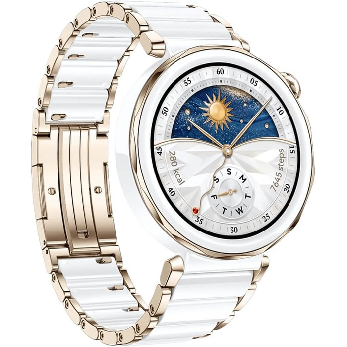 Смарт-годинник Huawei Watch GT 5 Pro 42mm біла кераміка: ЕКГ, GPS, моніторинг здоров'я, до 14 днів автономності, Bluetooth, iOS та Android