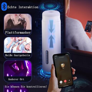 Електричний масажер для чоловіків з Bluetooth, нагрівання та вібрацією. Інтимні іграшки для соло-використання