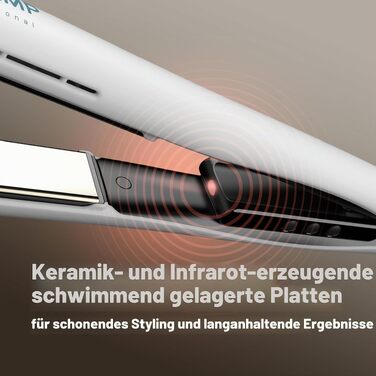 Випрямляч для волосся REVAMP Keramik (білий) — керамічні інфрачервоні пластини, регулювання температури 80-235°C, іонізація, LCD-дисплей