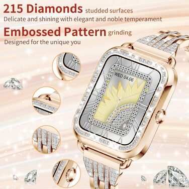 Смарт-годинник для жінок Diamond з функцією дзвінків, 1.32