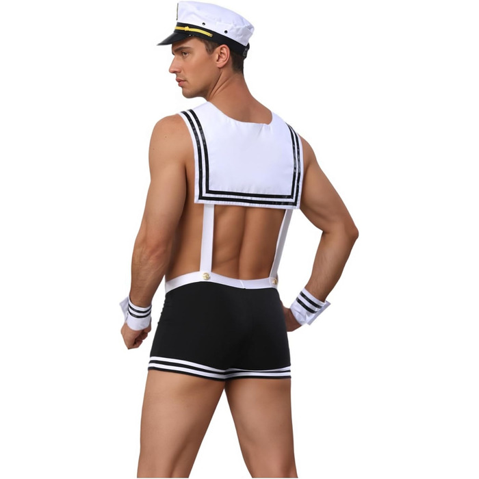 Костюм поліцейського для чоловіків: поліцейський костюм, комплект стриптера, форма, шапка, лацхави, білий, універсальний розмір