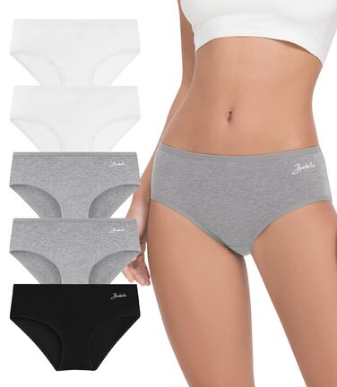 Бобель Женские трусы-слипы 5 шт. в упаковке, хлопковые, дышащие, мягкие, эластичные (S-XXL) (L, Multicolor06)
