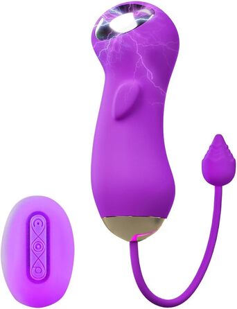 Електричний вібратор-шокер Jpscor з 10 режимів вібрації та 10 режимів електричного шоку, пульт дистанційного керування, для стимуляції клітора та G-точки, SM-іграшка для дорослих, для жінок та пар (фіолетовий)