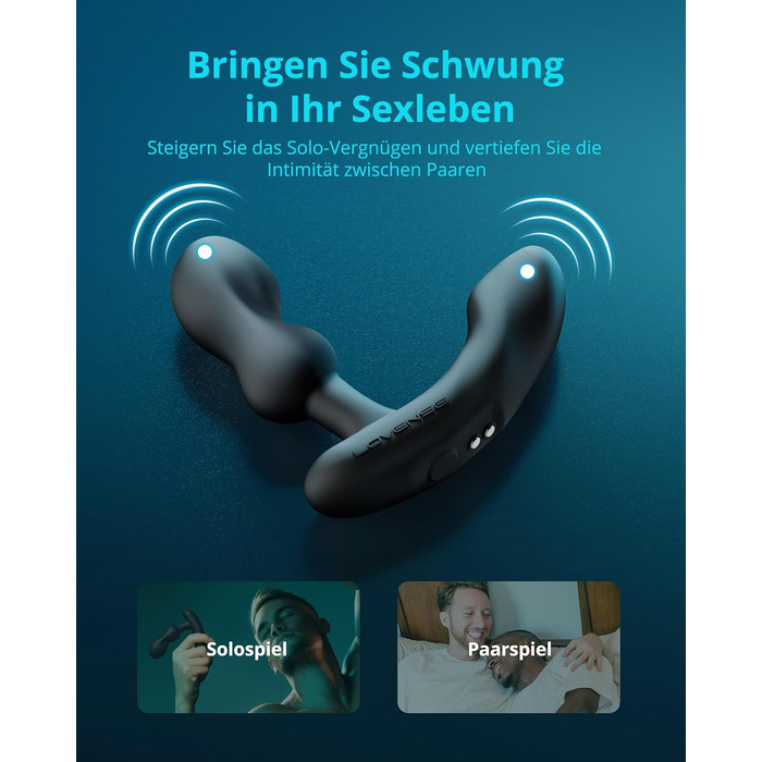 Lovense Edge 2: чоловічий анаплаг з пультом керування, вібрація простати, Bluetooth, 10000+ режимів, іграшки для дорослих