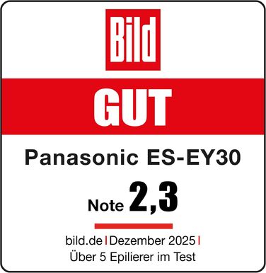 Епілятор Panasonic ES-EY30 2-в-1 для вологого та сухого використання, Dual Disc (60 пінцетів), поворотна головка 90°, 3 швидкості, LED-підсвітка, бездротовий