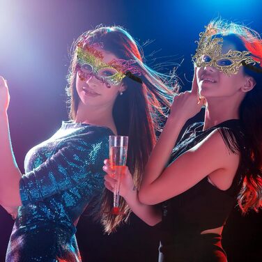 Маска для карнавалу та свят: 8 шт. мереживних масок для жінок (2 стилі: мереживо, фенікс)