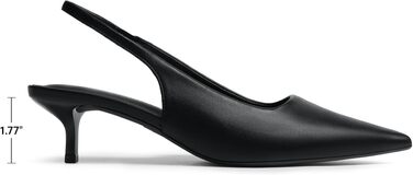 Жіночі туфлі-човники Dream Pairs на низьких підборах (kitten heels) з відкритою п'ятою, чорні, екошкіра, розмір 39 EU