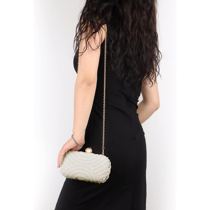 Жіночий вечірній клатч з перлами у вінтажному стилі для нареченої, весіль та коктейльних вечірок, білий