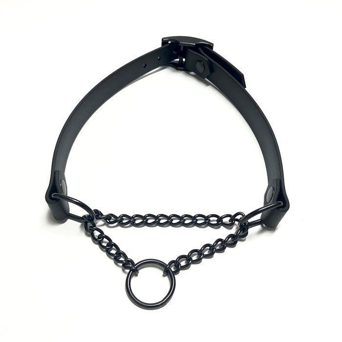 Шкіряне намисто з ланцюгом, готичне намисто з ланцюгом, намисто BDSM (довжина 42-48 см)