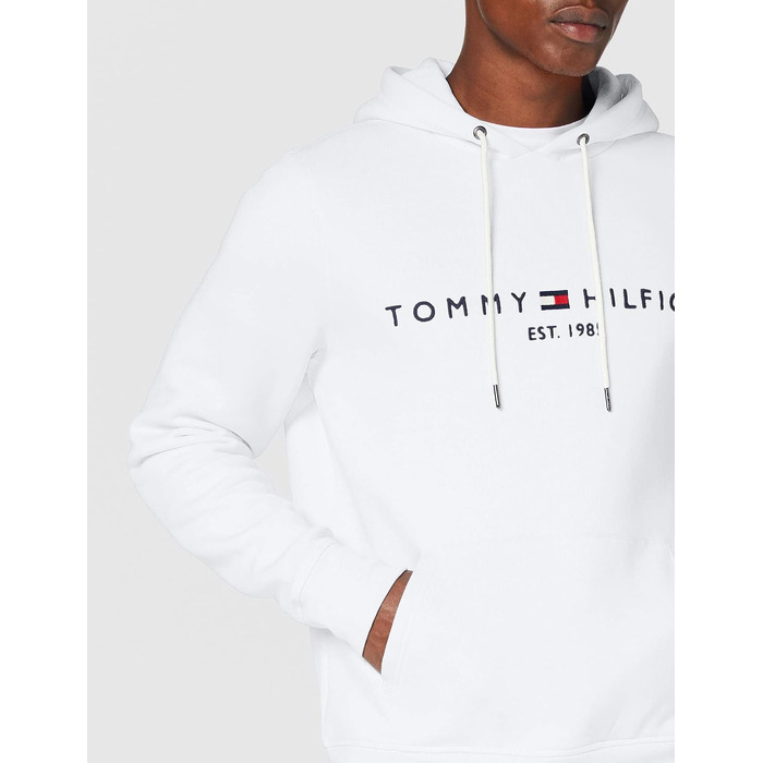 Чоловічий худі Tommy Hilfiger з капюшоном та логотипом, білий (розмір M)