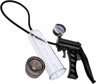 Пумпа для збільшення пеніса з манометром. Ручна пумпа для тренування ерекції з 6 кільцями. Іграшка для чоловіків.