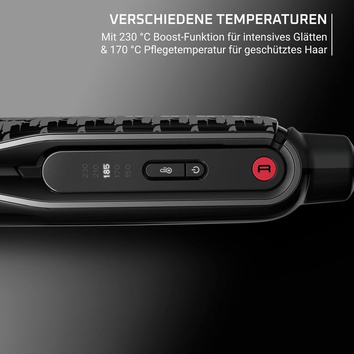 Випрямляч для волосся Rowenta Thermoglide SF5120 з керамічним покриттям, регулюванням температури та обертовим шнуром, чорно-сріблястий