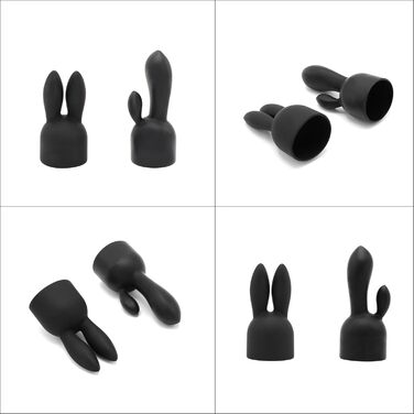 Вібратор Pixey Wand Turbo All-in-One - потужний, з регулюванням швидкості, з мережевим кабелем та 2 насадками (Black Edition, чорний)