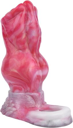 Реалістичний секс-іграшка для чоловіків у вигляді пса - реалістичний дилда з кільцем, з рідкого силікону, збільшує, рожевий, розмір S