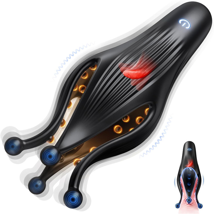 Мастурбатор для чоловіків з 10 режимами вібрації, стимулятор головки статевого члена, іграшка для соло та парного сексу (чорний)