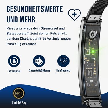 Смарт-годинник Fontastic Smartband Luxis у ювелірному стилі, LED-дисплей, моніторинг пульсу, SpO2 та стресу, трекер сну та крокомір, Bluetooth 5.3, водозахист 1ATM, металевий та силіконовий ремінці (Сірий)