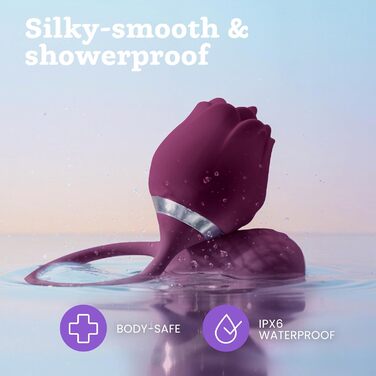 Вібратор-дилда 2-в-1 Rosen від Oliver James - жіноча інтимна іграшка, 10 режимів вібрації, водонепроникний, USB-зарядка (фіалковий, темно-фіолетовий)