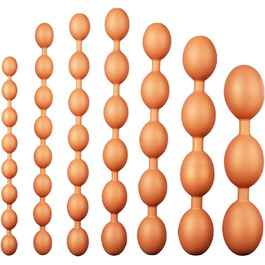 Анальні кульки з ланцюгом, м'який силікон, анальні кульки, плагіни, дилдо для ануса, мастубатор, фетиш, анальна промивка, силікон, сексуальні іграшки для чоловіків та жінок (L)