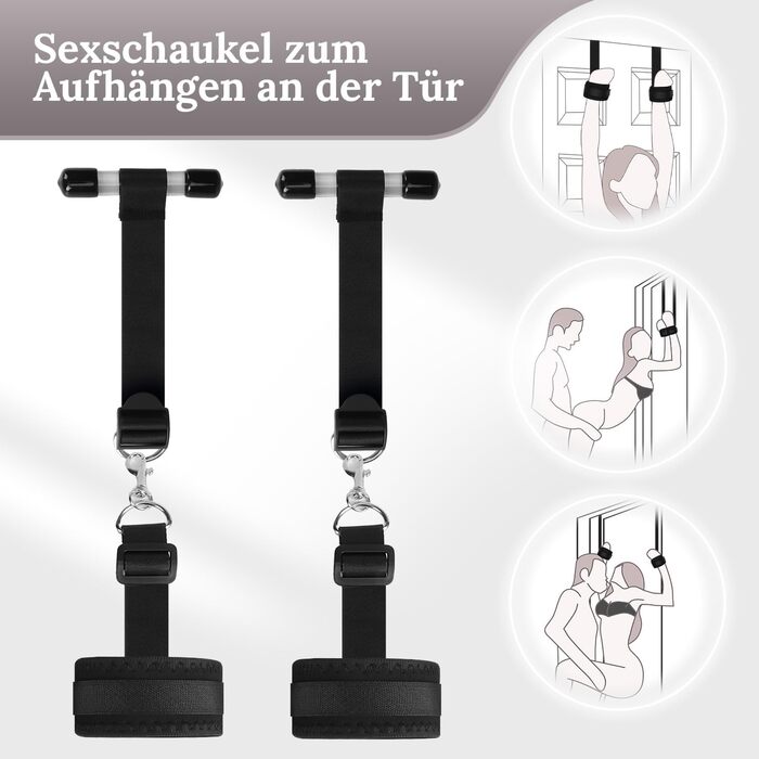 Набір для БДСМ з петлями та наручниками: петлі для ліжка, наручники, розтяжка, фіксатори для ніг (5 шт.)