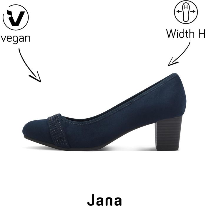 Жіночі кросівки Jana Materialmix, текстиль/синтетика, темно-сині, розмір 40 EU
