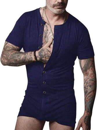 Спортивний боді Uscle Alive для чоловіків, XXL, темно-синій. Стрейчевий бавовняний комбінезон-трапеція.