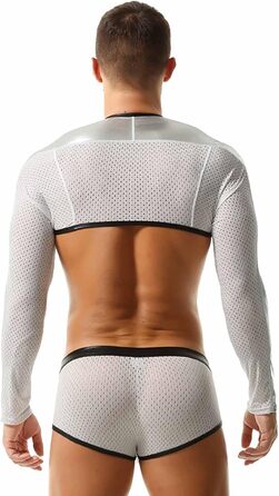 Боді для чоловіків RZYMJ: обтягуючі боксери, комбінезон, спортивний костюм, дихаючий, білий (L)