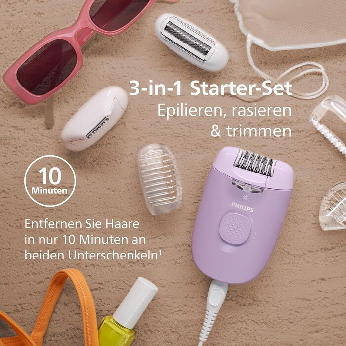 Епілятор Philips Series 2000 BHB876/00 мережевий, пристрій для видалення волосся, чорний