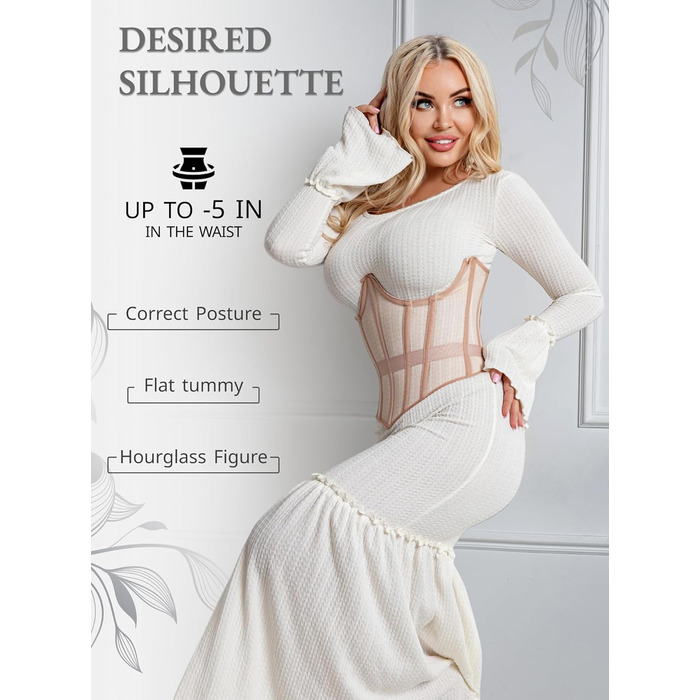 Корсет для фігури жіночий Meh-Korett, бежевий, розмір XL