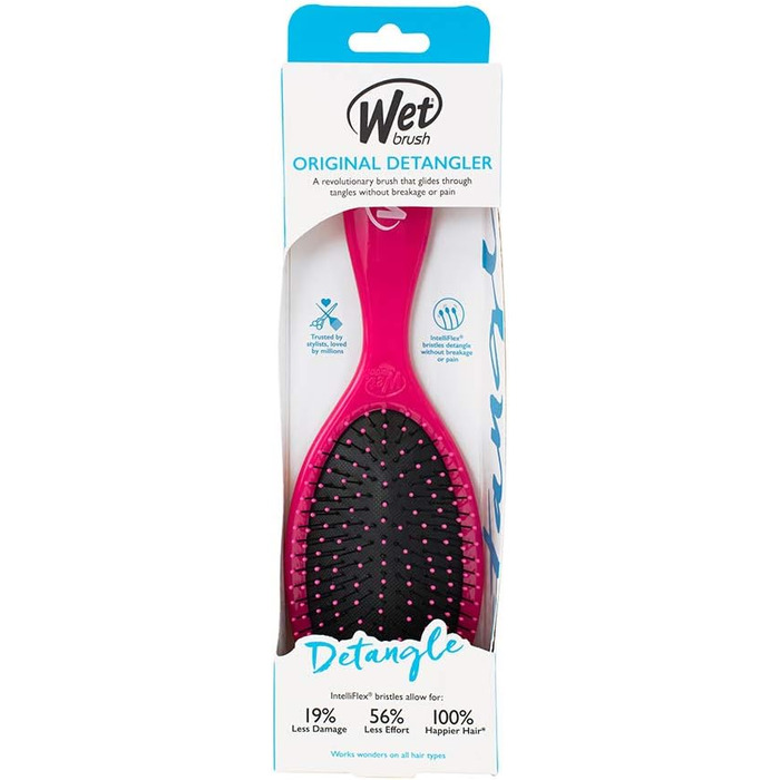Щітка для волосся WetBrush Original Detangler з ультрам'якими щетинками IntelliFlex для розплутування всіх типів волосся, Рожева