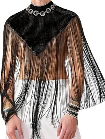 Чоловіча прозора сорочка AIEOE: сексуальний клубний одяг, мереживна сорочка з тонкої сітки (S, чорний)