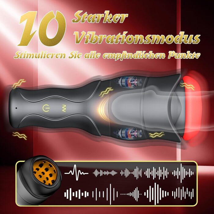 Електричний мастурбатор для чоловіків Buntune – Solo, 10 режимів вібрації, 5 режимів тиску, USB-зарядка, IPX6 водонепроникний, силікон, 3D стимуляція