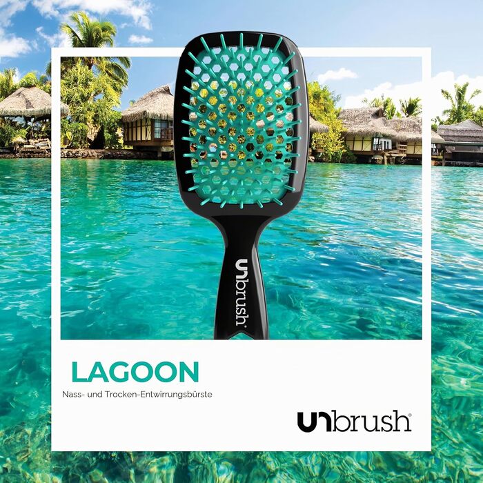 Щалинка для волосся FHI Heat UNbrush — розплутуюча антистатична щітка DuoFlex для вологого та сухого волосся всіх типів, колір Лагуна Блю