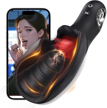 Мастурбатор для чоловіків з 10 режимами вібрації та пульсації, з пульсуючою насадкою та пульсуючою кінцівкою, керування через додаток, Glanvoo