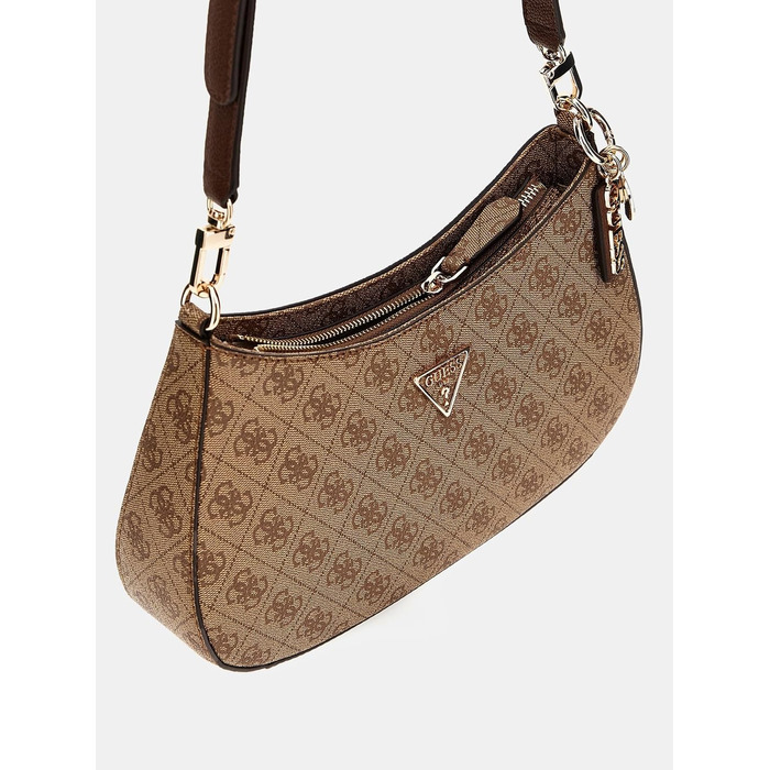 Жіноча сумка через плече GUESS Noelle II з верхнім замком, коричнева з логотипом Latte Logo