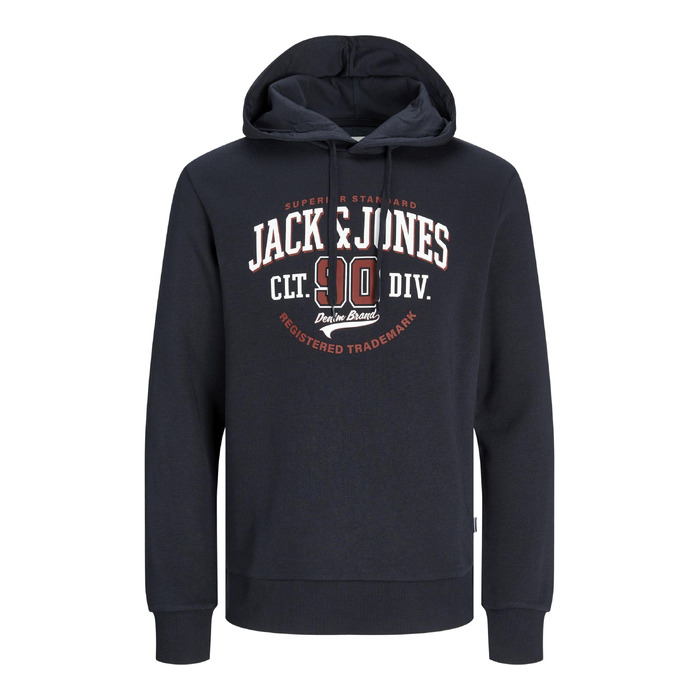 Чоловічий худі Jack & Jones Plus Size з логотипом, темно-синій, розмір 3XL