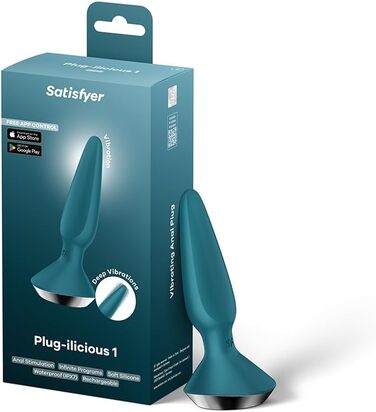 Вібратор для анусу Satisfyer Plug-ilicious з керуванням через додаток | Водостійкий (IPX7) | Силікон, безпечний для шкіри | Іграшка для дорослих (чоловіків та жінок) | Турквіс, універсальний розмір