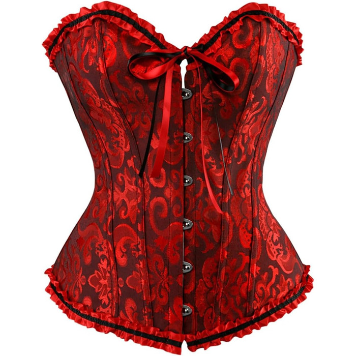 Корсет дамський корсаж, корсет у стилі стимпанк, вінтажний готичний корсет-бастінгер, чорний корсет для жінок великих розмірів, шнурівка, корсет для повного бюсту, верхня частина корсету, корсет для жінок (XS, бордовий)