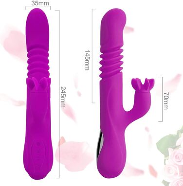 Вібратор жіночий TYDAY з 7 режимами вібрації та 3 режимами розтягування, нагрівається до 40°, подвійний мотор, функції ротації та розширення