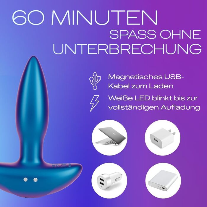 Анальний вібратор Durex Pop & Buzz - 7 режимів, USB-зарядка, вологостійкий, для жінок, чоловіків та пар