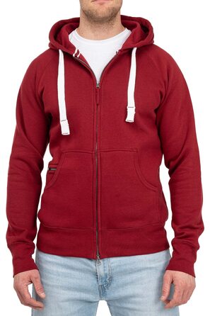 Чоловіча толстовка на блискавці з капюшоном Happy Clothing — тепла флісова куртка Regular Fit, бордова, розмір XXL