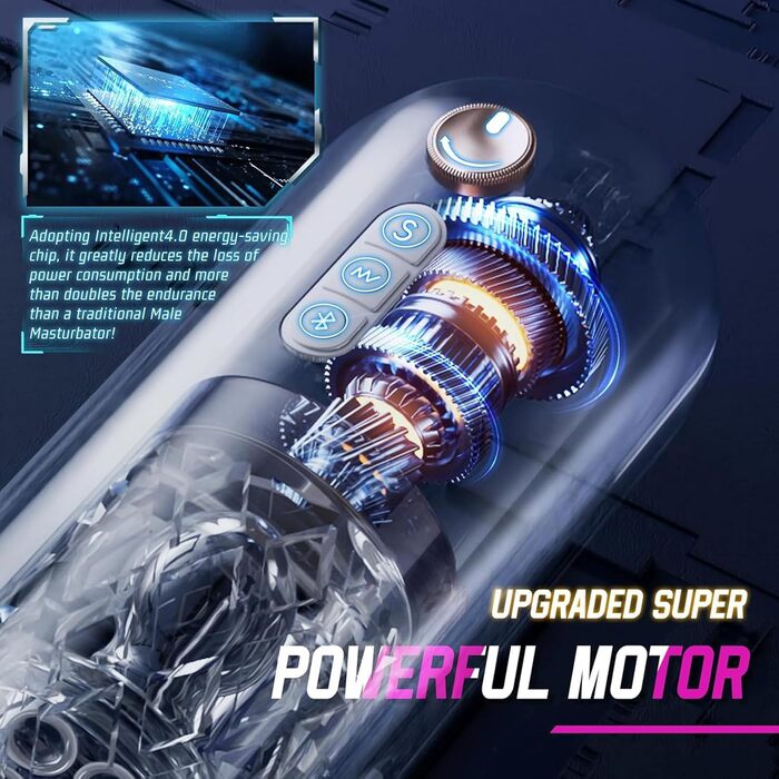 Електричний мастурбатор з AI та Bluetooth для чоловіків - чорний