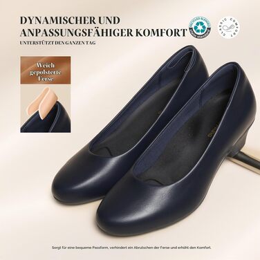 Жіночі туфлі-човники Dream Pairs на стійких підборах, темно-сині (розмір 43 EU)
