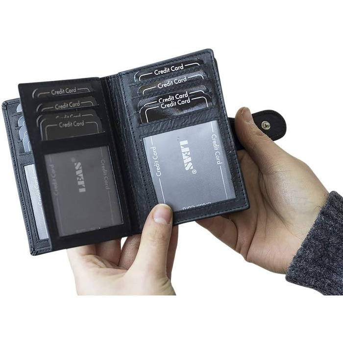 Шкіряний тримач для кредитних карток LEAS Card-Collection з RFID-захистом, чорний