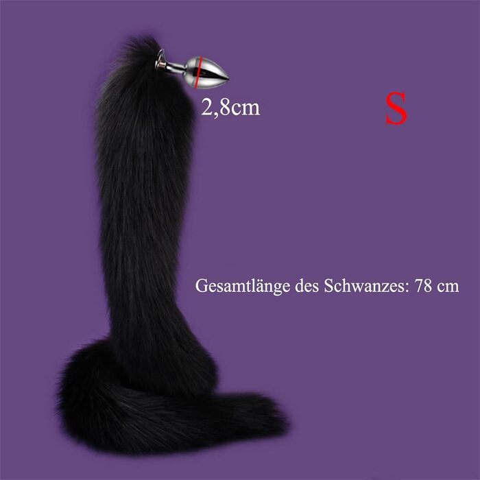 Анальний плагін Noral (S, Normal) - 78c Super Lange Fuchsschwanz, сталь, для стимуляції простати, ануса, космоплей, секс-іграшки для жінок/чоловіків