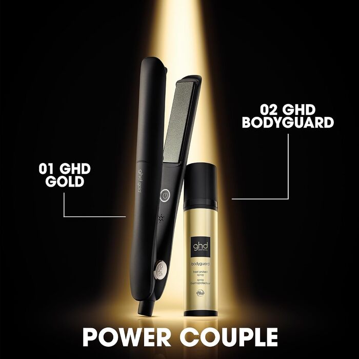 Випрямляч для волосся ghd gold — професійний стайлер та випрямляч для гладкості та антифриз-ефекту, чорний