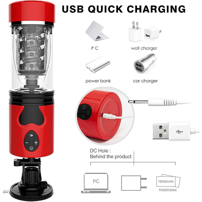Автоматичний мастурбатор з 5 телескопічними режимами та 3 швидкостями - секс-іграшка для чоловіків